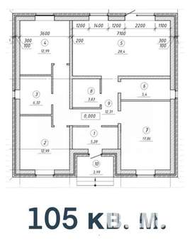 Дом 105м², 1-этажный, участок 5 сот.