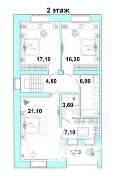 Таунхаус 6м², 2-этажный, участок 2 сот.