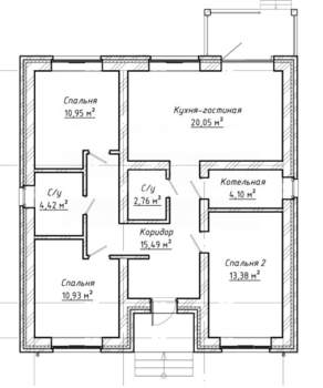 Дом 82м², 1-этажный, участок 5 сот.