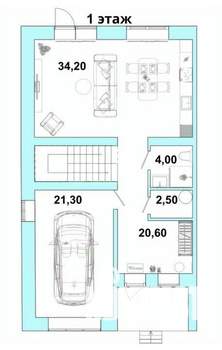 Таунхаус 6м², 2-этажный, участок 2 сот.