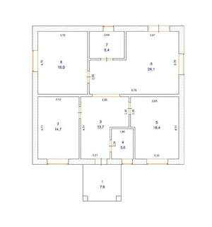 Дом 125м&sup2;, 1-этажный, участок 5 сот.  