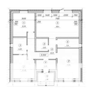 Дом 110м&sup2;, 1-этажный, участок 7 сот.  