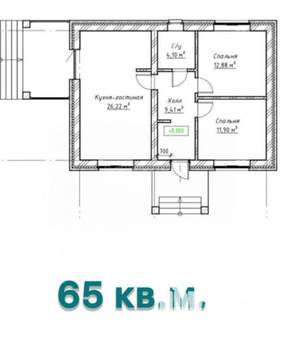 Дача 65м², 1-этажный, участок 14 сот.  