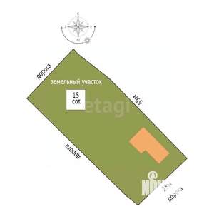 Дом 50м², 1-этажный, участок 15 сот.  