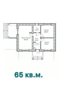 Дом 65м², 1-этажный, участок 5 сот.  