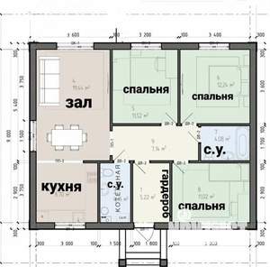 Дом 98м², 1-этажный, участок 5 сот.  