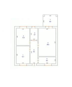 Дом 105м², 1-этажный, участок 6 сот.  