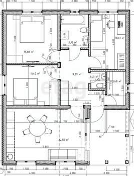 Дом 103м², 1-этажный, участок 5 сот.  