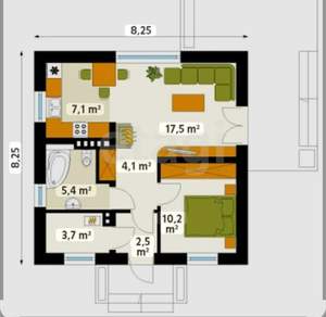 Дом 50м², 1-этажный, участок 3 сот.  