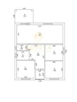 Дом 140м², 1-этажный, участок 6 сот.  