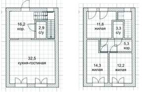 Дом 106м², 2-этажный, участок 2 сот.  