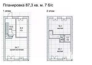 Таунхаус 87м², 2-этажный, участок 3 сот.  