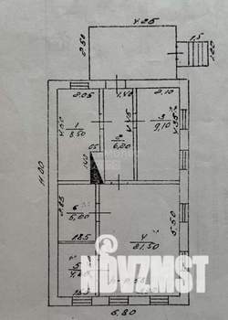 Дом 56м², 1-этажный, участок 6 сот.  