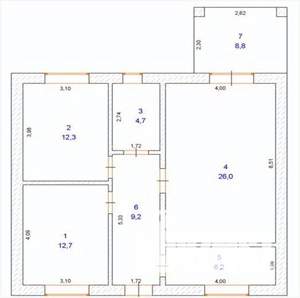 Дом 90м&sup2;, 1-этажный, участок 6 сот.  