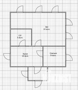 Дом 44м&sup2;, 1-этажный, участок 3 сот.  