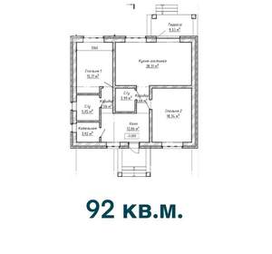 Дом 92м², 1-этажный, участок 6 сот.  