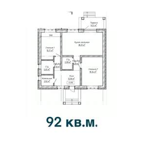 Дом 92м², 1-этажный, участок 6 сот.  