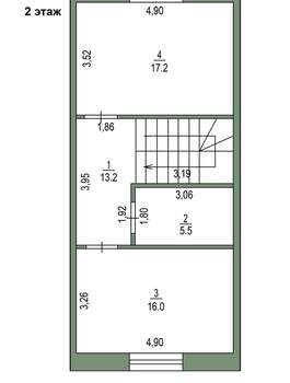 Дом 110м², 2-этажный, участок 3 сот.  