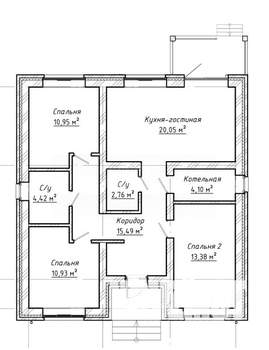 Дом 82м², 1-этажный, участок 5 сот.  