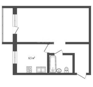 1-к квартира, на длительный срок, 31м2, 5/5 этаж
