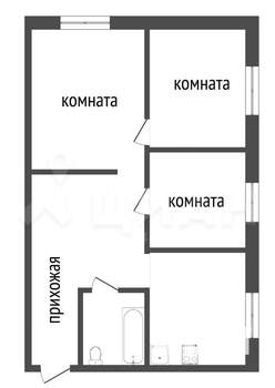 3-к квартира, на длительный срок, 52м2, 3/5 этаж