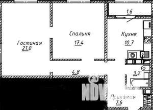 2-к квартира, на длительный срок, 66м2, 15/24 этаж