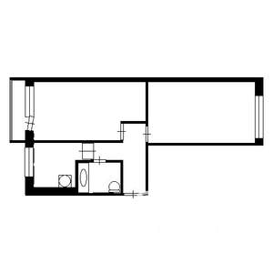 2-к квартира, на длительный срок, 50м2, 4/5 этаж