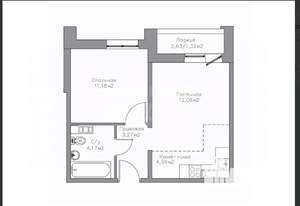 1-к квартира, вторичка, 37м2, 7/17 этаж