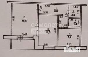 2-к квартира, вторичка, 48м2, 6/9 этаж