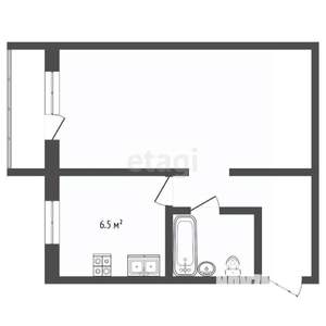 1-к квартира, вторичка, 31м2, 5/5 этаж