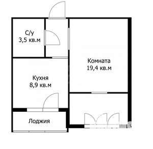 1-к квартира, вторичка, 34м2, 10/15 этаж