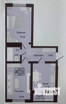 2-к квартира, вторичка, 60м2, 10/16 этаж