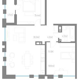 2-к квартира, вторичка, 86м2, 3/11 этаж