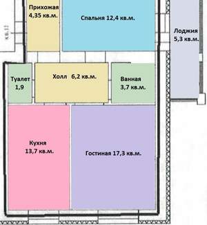 2-к квартира, вторичка, 60м2, 4/11 этаж