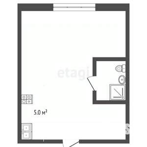 Студия квартира, вторичка, 15м2, 5/5 этаж