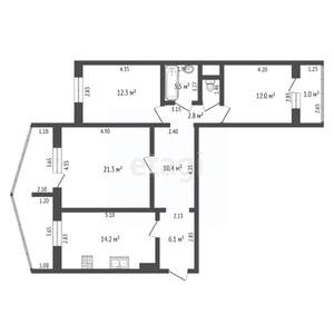 3-к квартира, вторичка, 84м2, 4/5 этаж