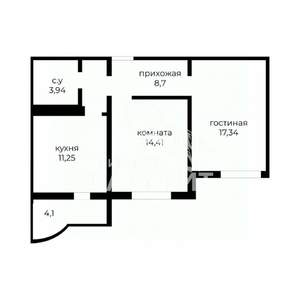 2-к квартира, вторичка, 55м2, 7/17 этаж