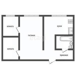 3-к квартира, вторичка, 41м2, 2/5 этаж