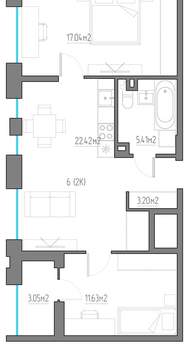 2-к квартира, вторичка, 63м2, 2/11 этаж