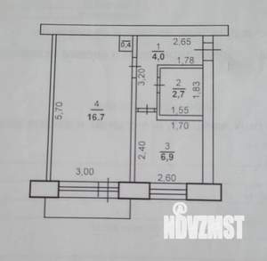 1-к квартира, вторичка, 31м2, 4/5 этаж