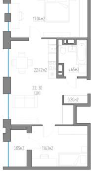 2-к квартира, вторичка, 62м2, 5/11 этаж