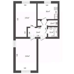 2-к квартира, вторичка, 55м2, 2/3 этаж