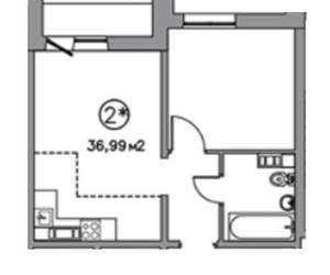 1-к квартира, вторичка, 37м2, 7/17 этаж