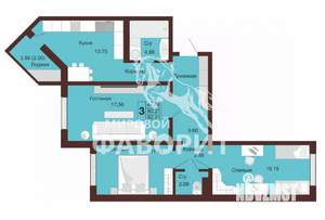 3-к квартира, вторичка, 82м2, 5/16 этаж