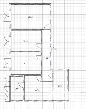 3-к квартира, вторичка, 55м2, 4/4 этаж