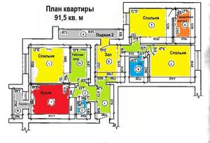 3-к квартира, вторичка, 92м2, 9/10 этаж