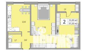 2-к квартира, вторичка, 57м2, 17/24 этаж