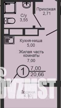 Студия квартира, вторичка, 17м2, 5/17 этаж