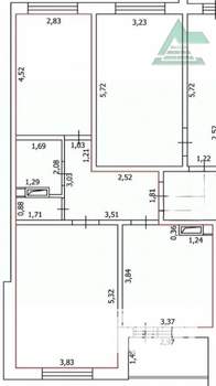 2-к квартира, сданный дом, 58м2, 9/17 этаж