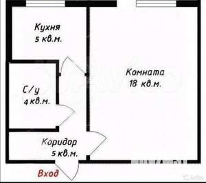 1-к квартира, вторичка, 30м2, 8/9 этаж